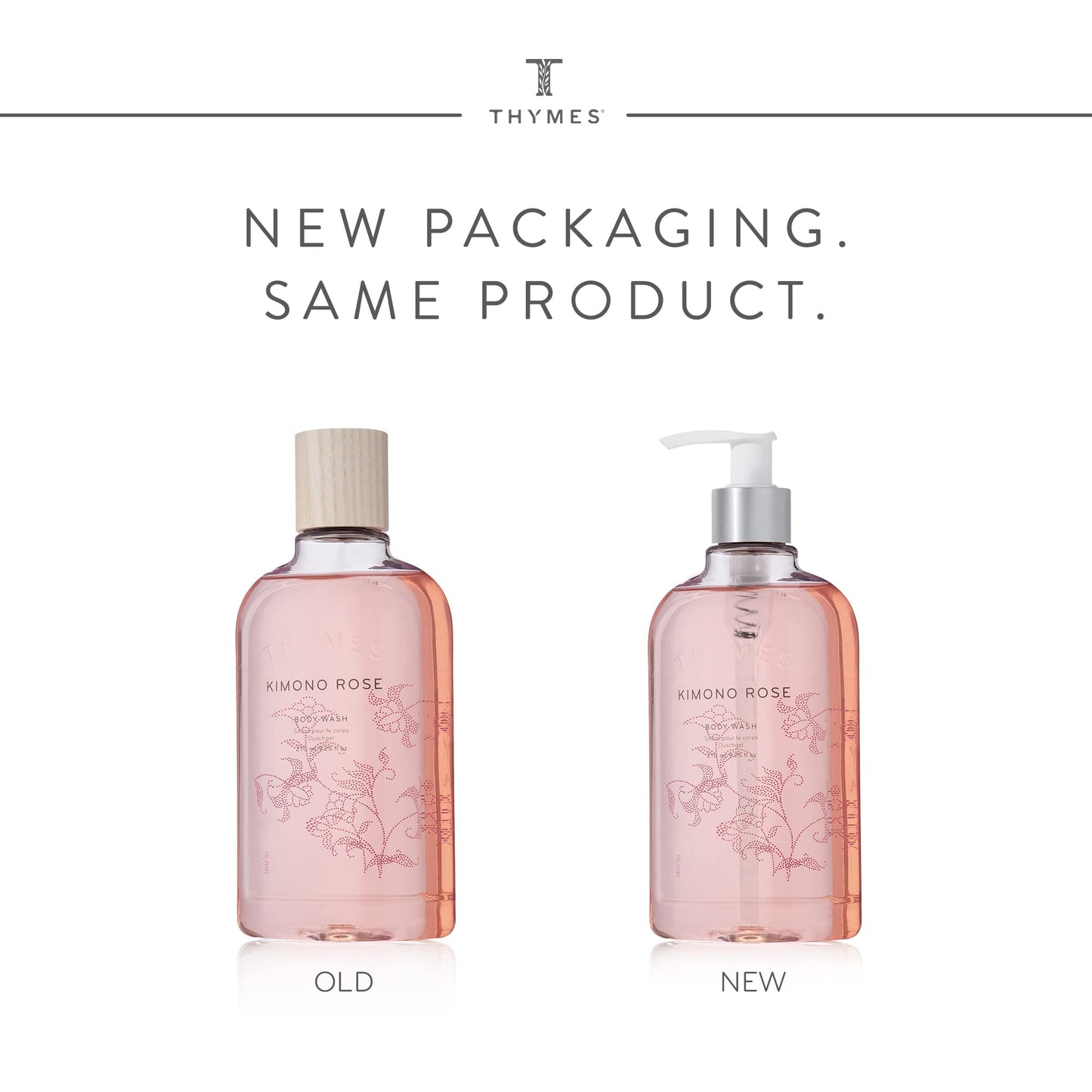 Thymes Body Wash with Pump - Liquid Soap for Bath and Shower - Body Soap - Skin Care - Scented Soap with Notes of Rose, Peony, Jasmine, Clementine