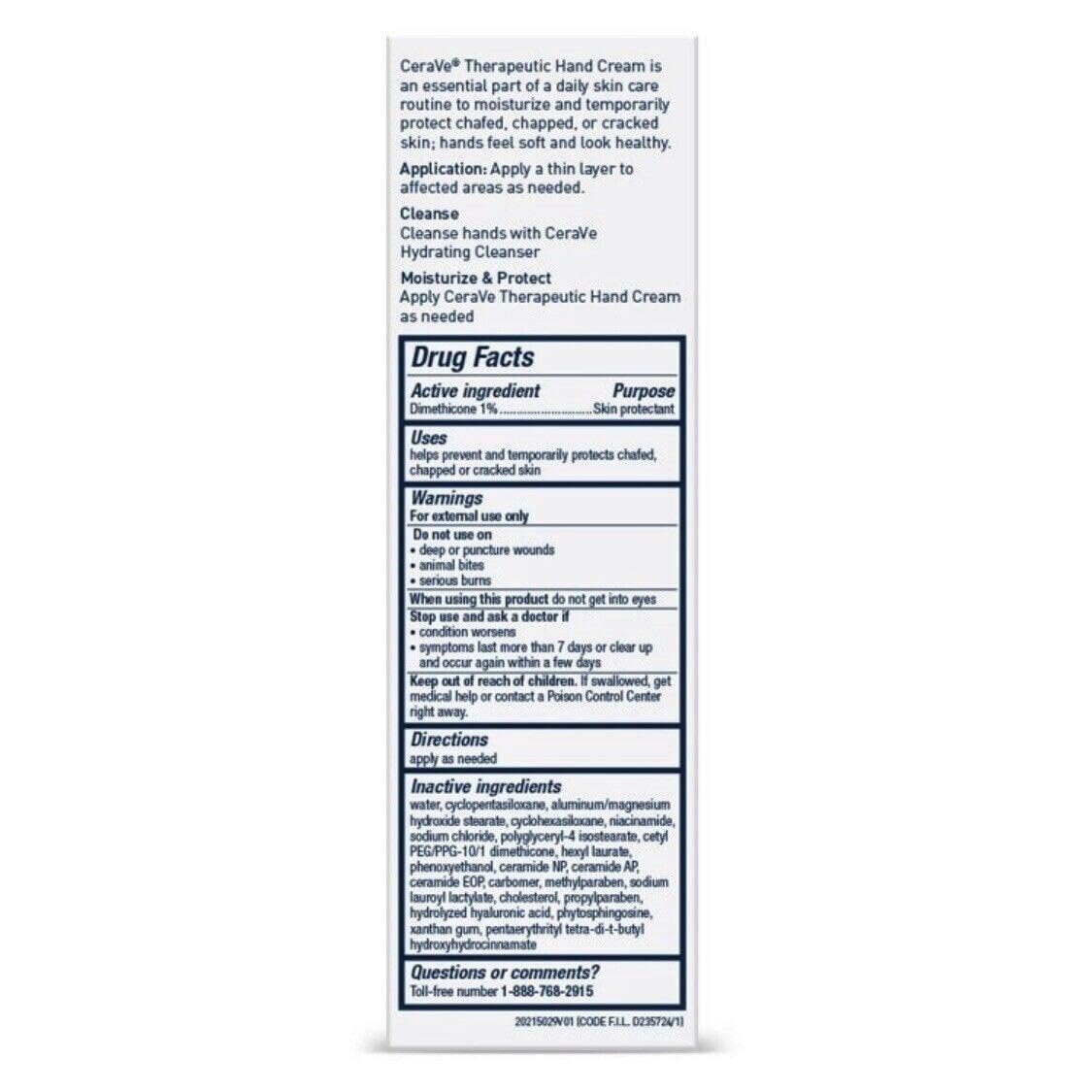 CeraVe Therapeutic Hand Cream 3 oz (Pack of 3)