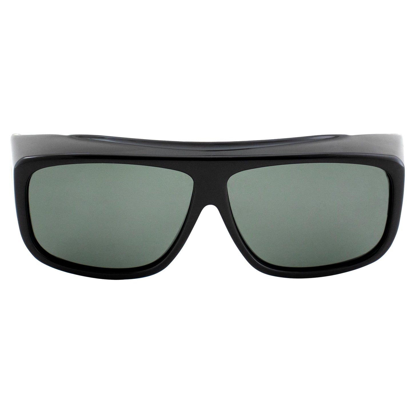 Overalls Over Glasses Sunglasses with Black Frame and Polarized Grey Lenses UV Protection Secure Fit