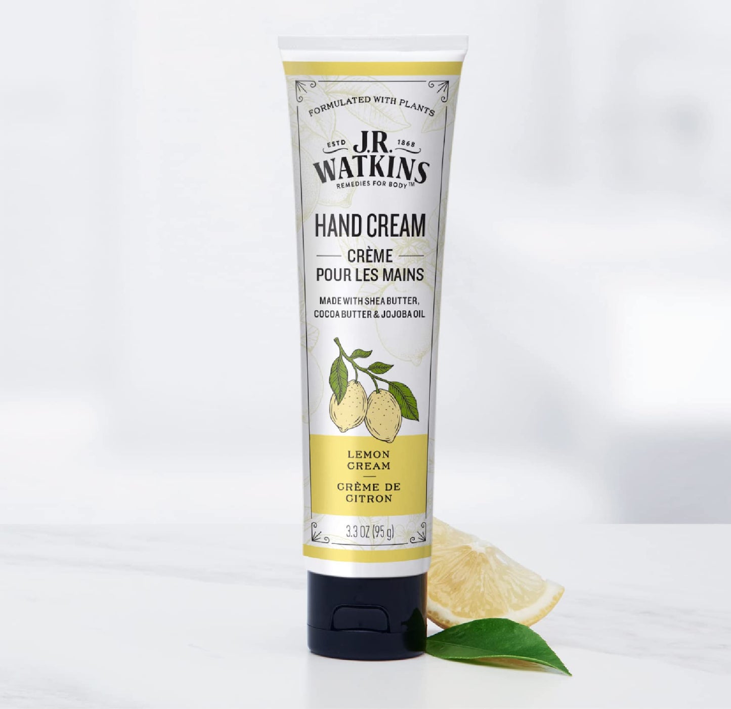 J.R. Watkins Natural Moisturizing Hand Cream, Hydrating Hand Moisturizer with Shea Butter, Cocoa Butter, and Avocado Oil, USA Made and Cruelty Free
