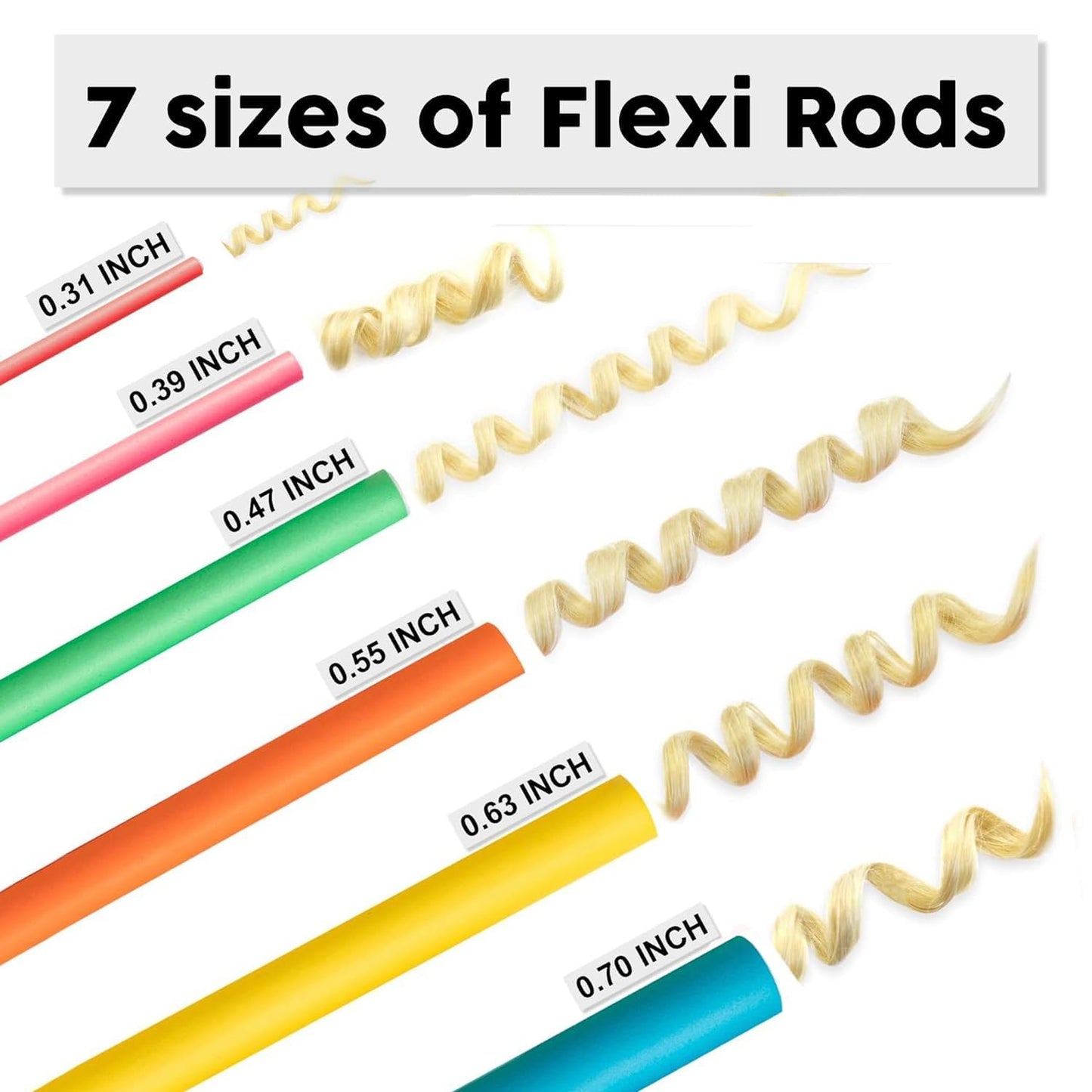 xnicx 42Pcs 7" Heatless Flexi Rods 3 IN 1 for Overnight Curls for All Hair Beauty and Personal Care xnicx