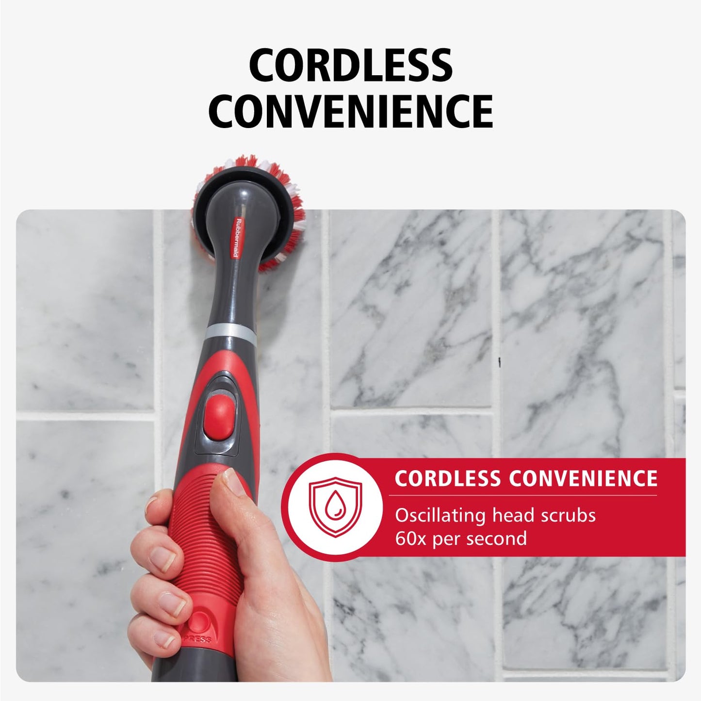 Rubbermaid Reveal Power Scrubber 18-Pc Kit – Cordless Electric Brush for Kitchen, Bathroom, Tile, Grout, Shower & Tub