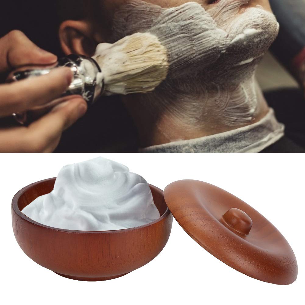 Shaving Bowl, Shaving Soap Bowl, Wooden 3.7 x 1.7in Barber Tool Man for Shaving Beauty and Personal Care Liyeehao