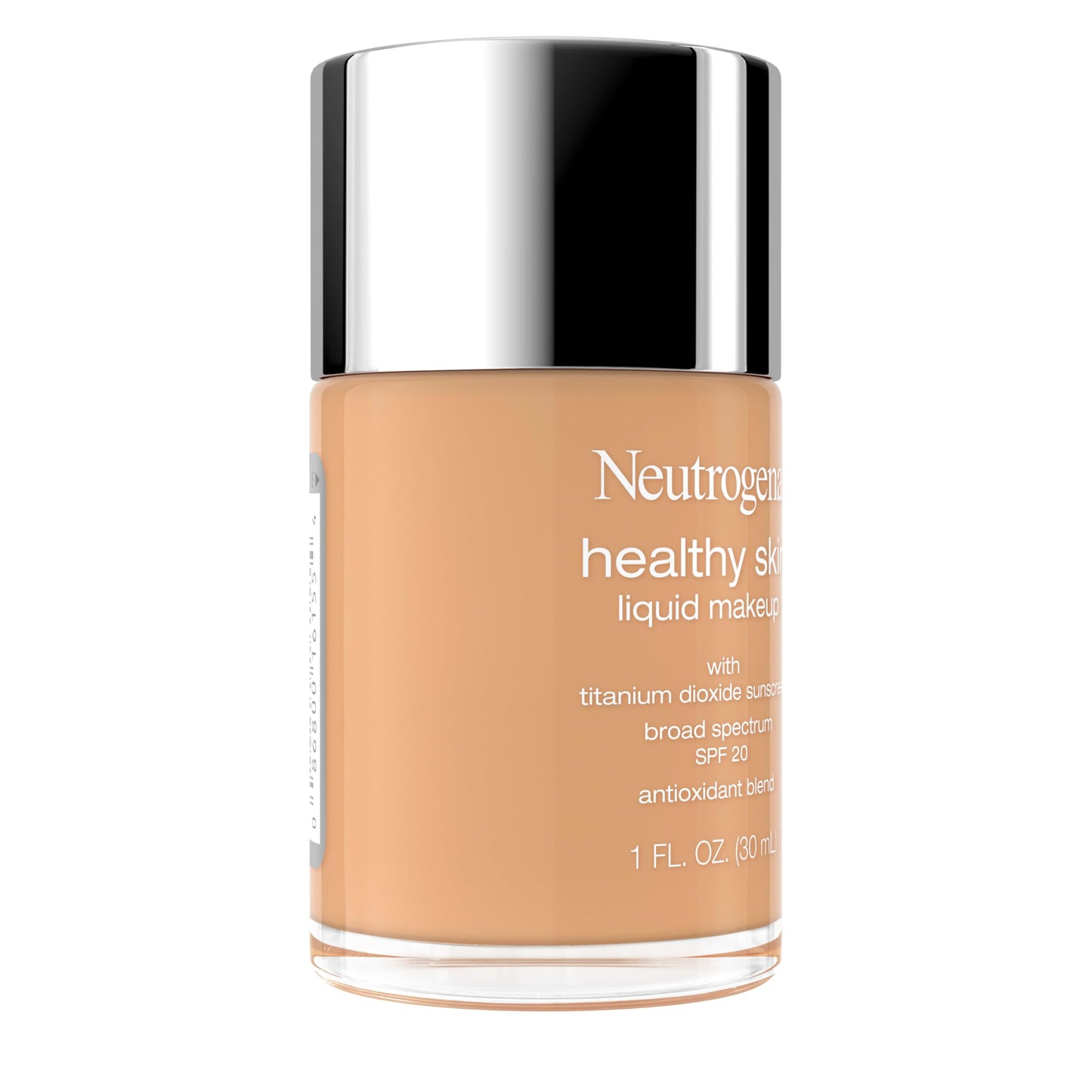 Neutrogena Healthy Skin Liquid Foundation Makeup Broad Spectrum SPF 20 Sunscreen, Medium Coverage, Vit B5, Antioxidants, All Day Wear, Creamy Beige