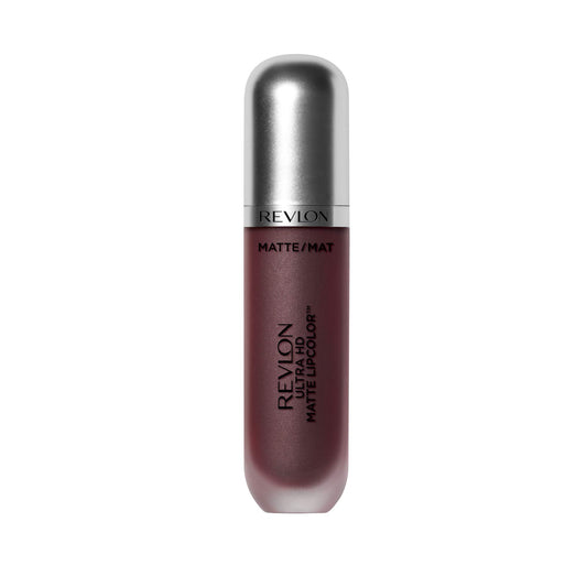 Revlon Ultra HD Matte Lipcolor, Velvety Lightweight Matte Liquid Lipstick in Plum / Berry, Infatuation (675), 0.2 oz