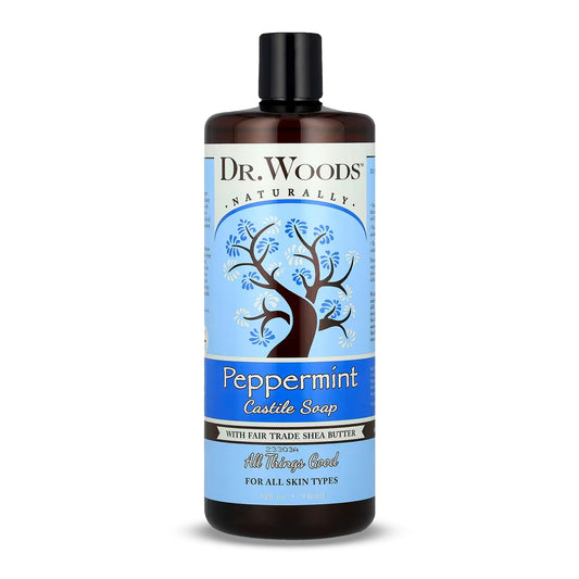 Dr. Woods Peppermint Liquid Castile Soap - Castile Soap with Pure Peppermint Oil, Body Wash for Men and Women, Contains Organic Shea Butter, Natural Beauty & Personal Care Dr. Woods
