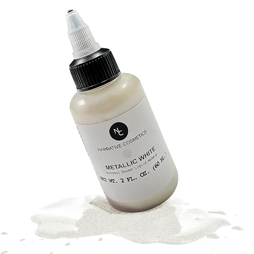 Narrative Cosmetics Metallic Alcohol Airbrush Paints - 2 fl oz, Skin Safe, Quick Dry, Waterproof, Sweatproof, Transferproof Liquid Makeup