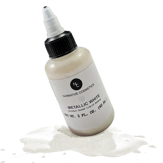 Narrative Cosmetics Metallic Alcohol Airbrush Paints - 2 fl oz, Skin Safe, Quick Dry, Waterproof, Sweatproof, Transferproof Liquid Makeup