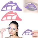 NFAMRZCAR 2PC Eyeshadow Stencil 5 in 1 Silicone Eyeshadow Tool,Reusable Eye Makeup Aid Stencils,Eye Makeup Aid, for Make Up Beginners&Women