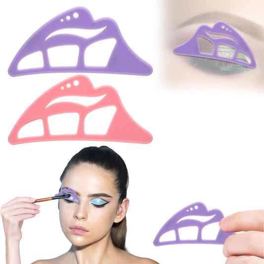 NFAMRZCAR 2PC Eyeshadow Stencil 5 in 1 Silicone Eyeshadow Tool,Reusable Eye Makeup Aid Stencils,Eye Makeup Aid, for Make Up Beginners&Women