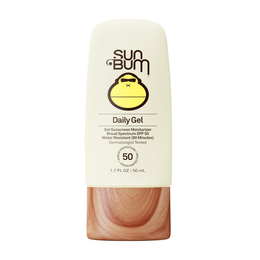 Sun Bum Daily SPF 50 Clear Gel Face Sunscreen - Broad Spectrum Moisturizing Facial Sunscreen with Vitamin E - Vegan and Hawaii 104 Act Compliant