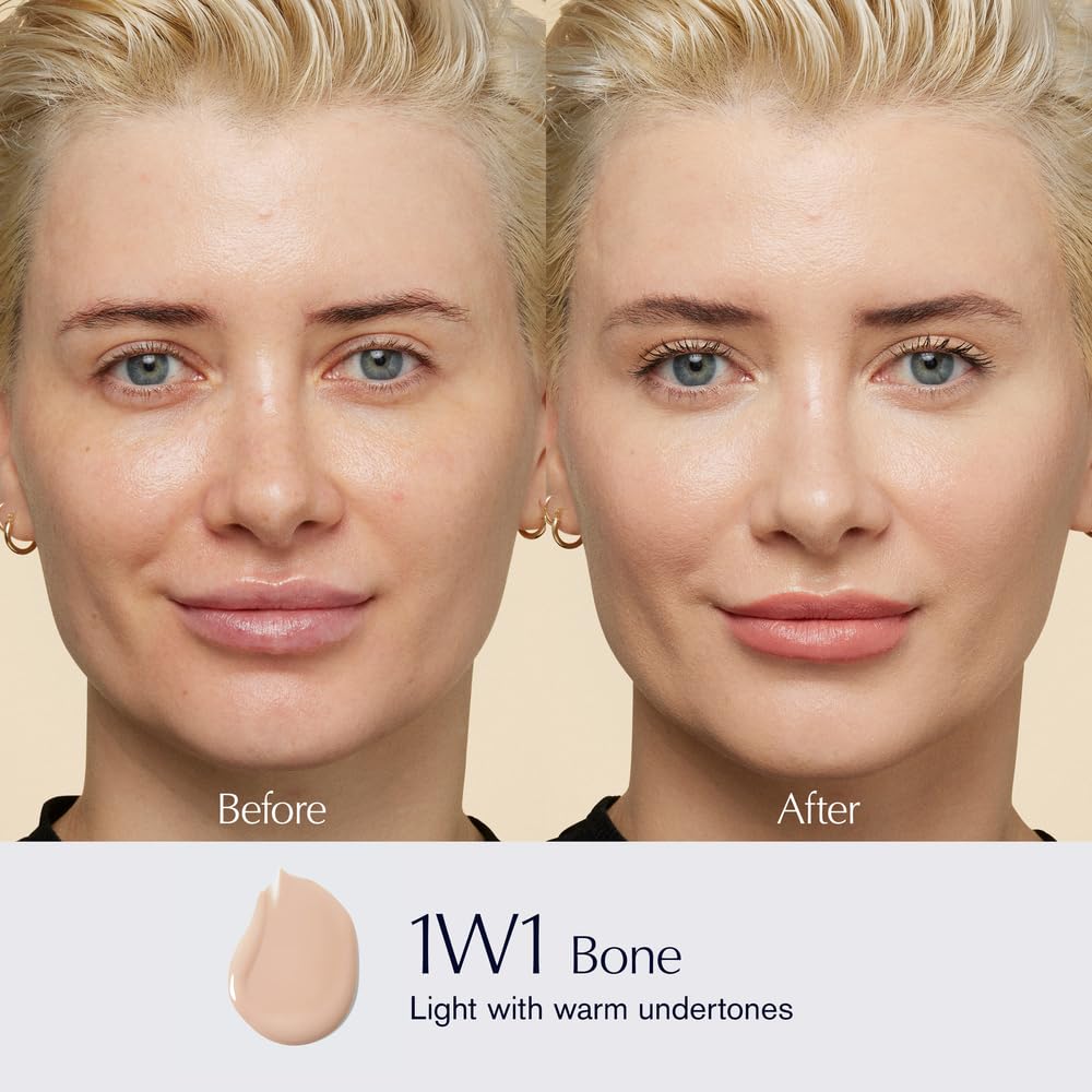 Estée Lauder Futurist Hydra Rescue Moisturizing Foundation Makeup SPF 45 for a 12-Hour Glow, 1.2 Fl Oz, 1W1 Bone