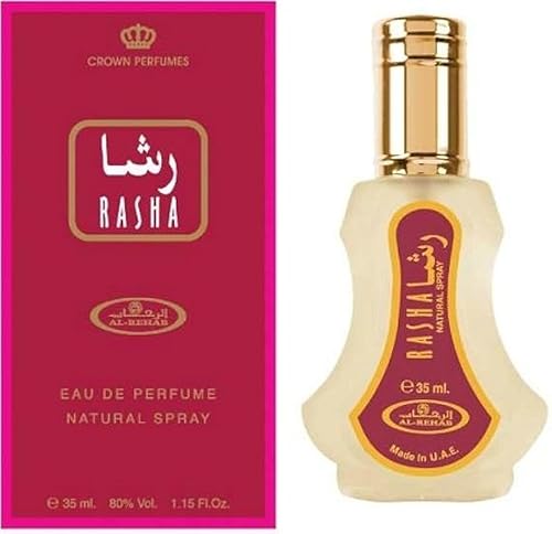 Al-Rehab Perfumes Rasha Eau de Parfum Spray for Women, 1.18 Ounce (Pack of 6)
