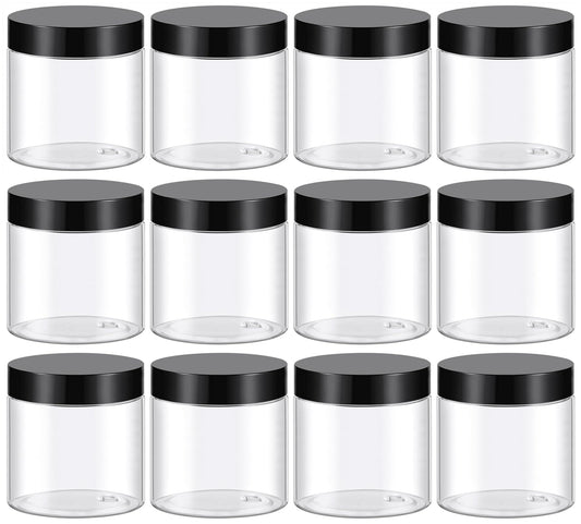 TUZAZO 4 Oz Plastic Containers Small Jars with Lids, 12 Pack Beauty and Personal Care TUZAZO Default Title