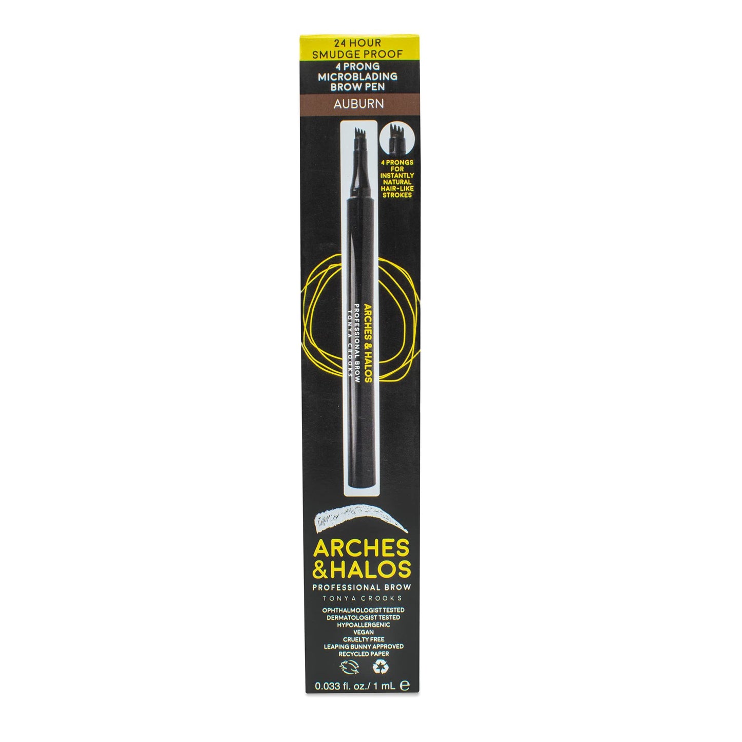 Arches & Halos Microblading Brow Shaping Pen - Fuller, More Defined Brow - Long-lasting, Smudge Resistant, Rich Color - Vegan and Cruelty Free Makeup