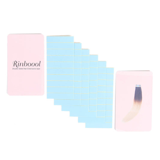 RINBOOOL Hair Extensions Tape Tabs 60 Pieces, Double Sided, for Tape in Hair Extensions Replacement(Blue) Beauty & Personal Care RINBOOOL