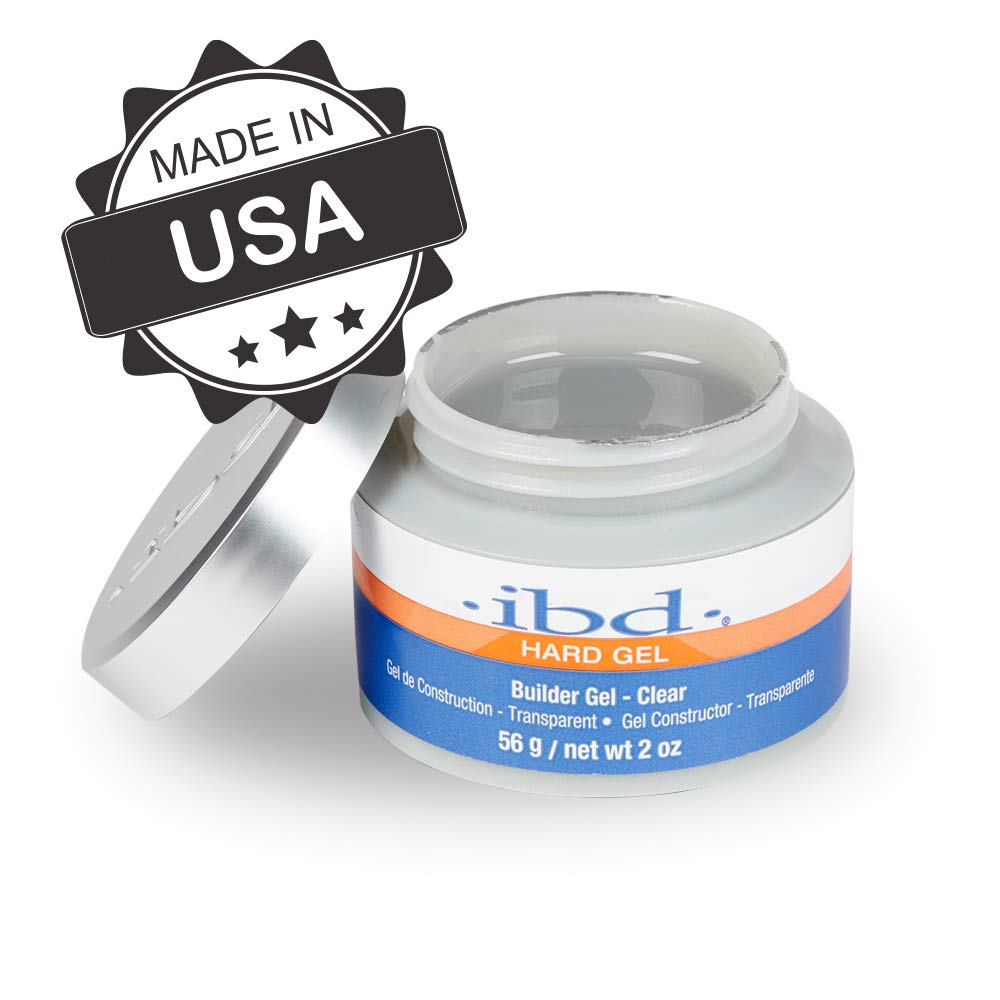 IBD Hard Builder Gel for Nails, Round - Clear, UV/LED Gels for Nail Extensions & Sculpting Strong Long-Lasting Enhancement for Women, 2 oz, 1 Pack Beauty & Personal Care IBD