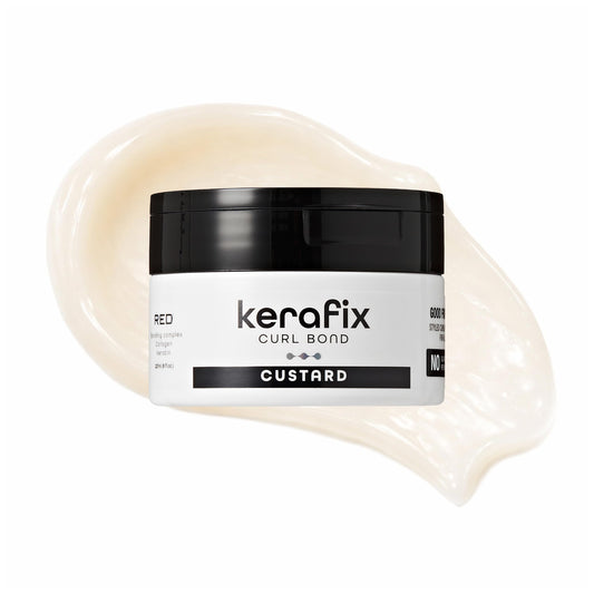 Red by Kiss Kerafix Curl Bond Custard (8 Fl Oz), Curl Defining Cream for Curly Hair & All Textures, Anti-Frizz Bond Repair Enhance Shape, Boost Shine