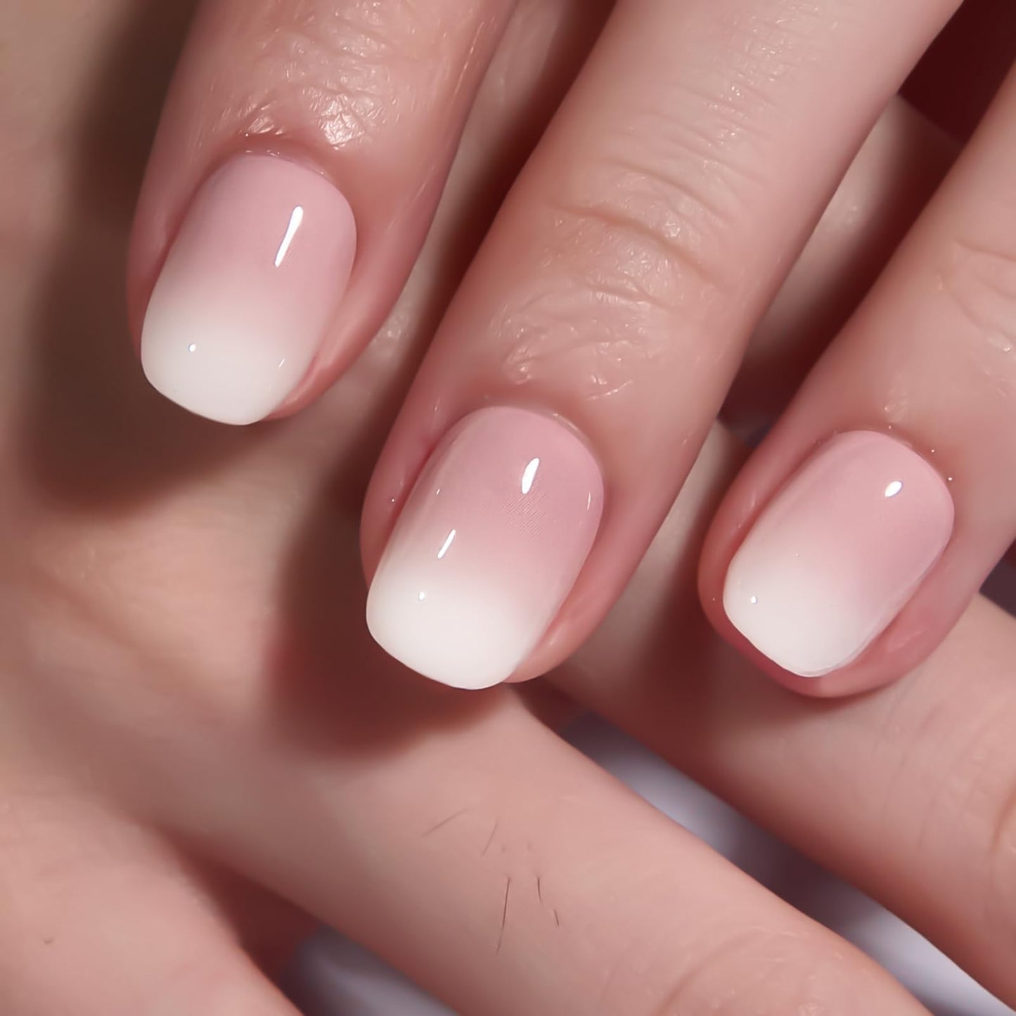 CurvLife Nude Ombre Press On Nails Extra Short - 30PCS Short Square Soft Gel Fake Nails, Natural Gradient Glue On Nails Kit for Women, Easy At-Home Beauty and Personal Care CurvLife