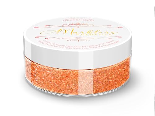 MARBLERS Glitter Mica Powder [Tangerine Jelly] 0.14oz (4g) | Glitter Mica | Highly Pigmented | Non-Toxic, Vegan, Cruelty-Free | Eyeshadow, Body