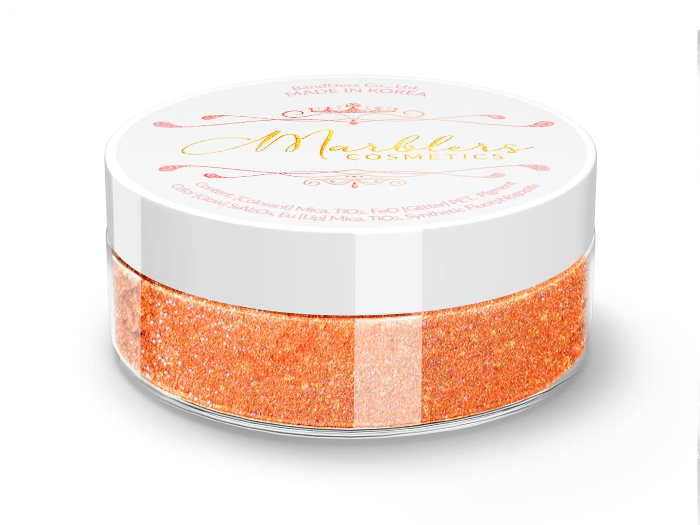 MARBLERS Glitter Mica Powder [Tangerine Jelly] 0.14oz (4g) | Glitter Mica | Highly Pigmented | Non-Toxic, Vegan, Cruelty-Free | Eyeshadow, Body
