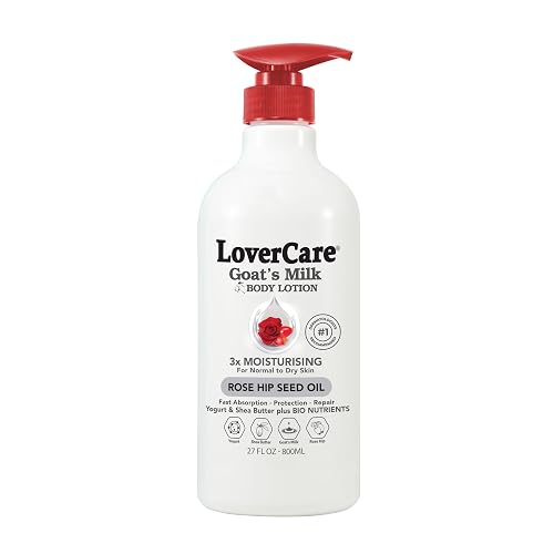 Lover's Care Goat Milk Body Lotion for Dry Skin 27 fl oz (800ml) Rose Hip Seed Oil - Single…