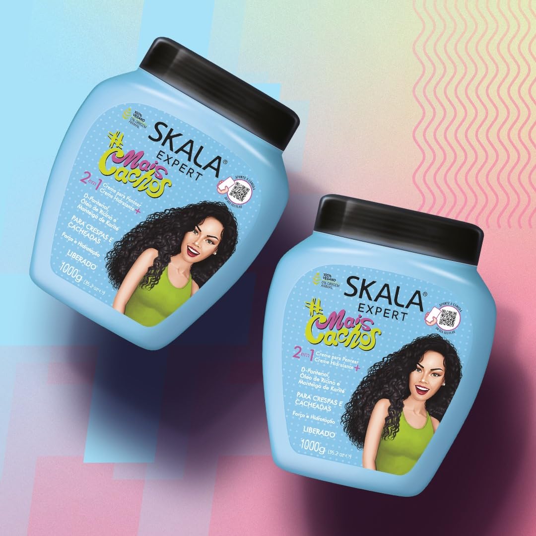 SKALA Hair Type 3ABC - Mais Cachos And Passion Fruit Combo- Hydrate Curls, Eliminate Frizz, For Curly Hair - 2 IN 1 Conditioning Treatment and Cream