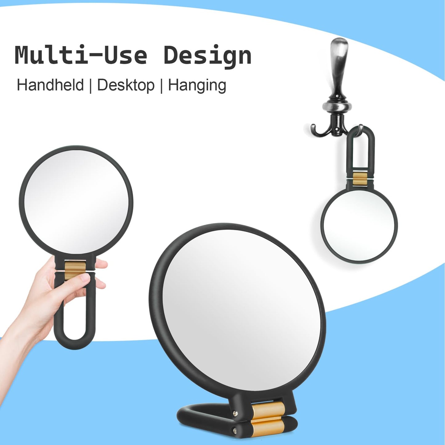 Sifolo 30x Magnifying Mirror, Travel Hand Mirrors with Handle - Double Side Handheld Mirror with 1X 30X Magnification & Adjustable Handle/Stand, Hand Beauty and Personal Care Sifolo