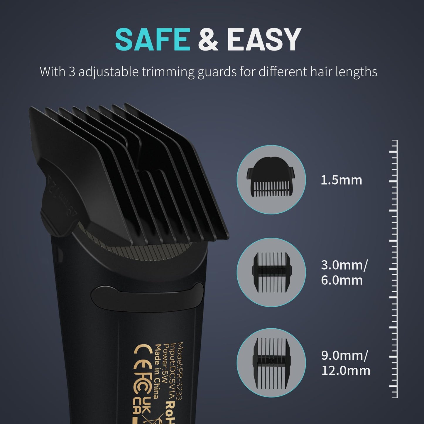 PRITECH Manscape Body Hair Trimmer - Waterproof Pubic Hair Ball Trimmer, Ceramic Blade Shavers Electric Razors for Men with USB-C Charging, Wet/Dry Beauty and Personal Care PRITECH