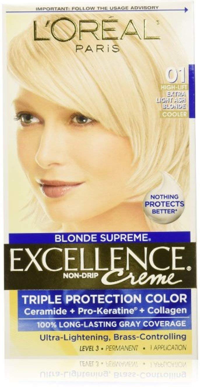 L'Oreal Paris Excellence Creme Haircolor, Extra Light Natural Ash Blonde [01] (Pack of 2)
