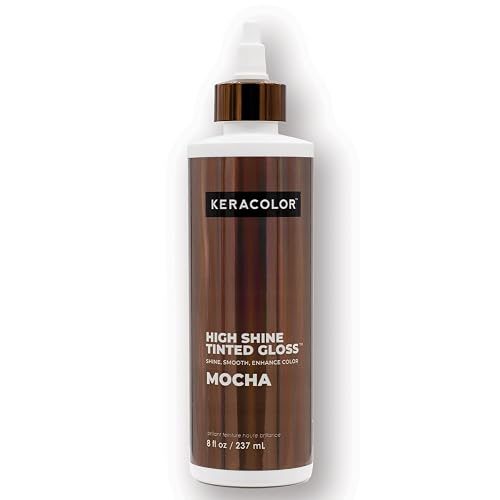 Keracolor High Shine Tinted Hair Gloss, In-Shower Hair Glaze, Sheer Color-Enhancing Glossing Treatment, Mocha, 8 Fl Oz
