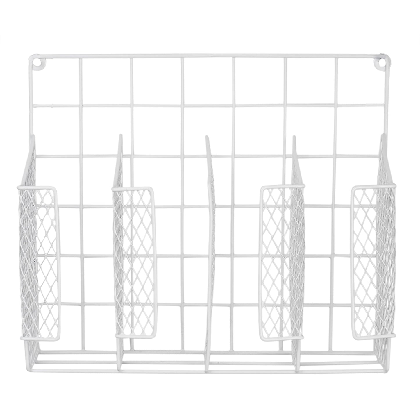 Home Basics Organizer Rust Resistant, Perfect for Food Storage, Silver Foil, Wax Paper, Sandwich Bags, Plastic Wrap-Mounts,White