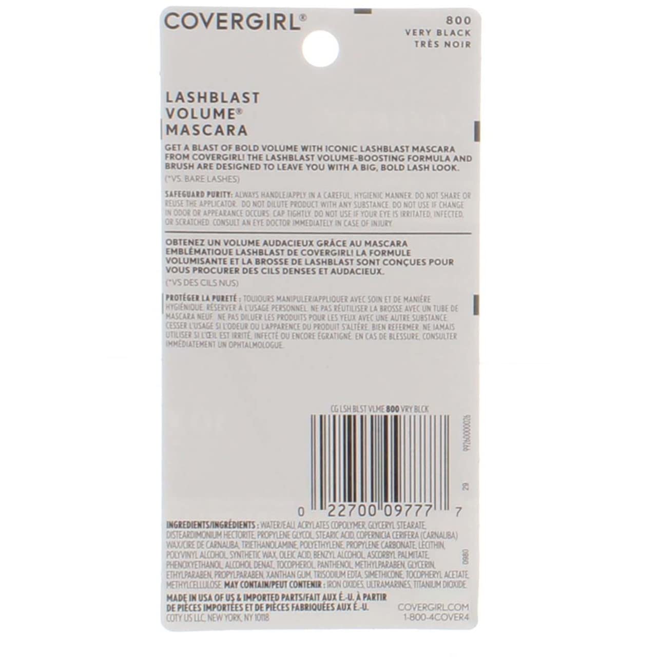 CoverGirl LashBlast Volume Mascara, Very Black [800], 0.44 oz (Pack of 3)
