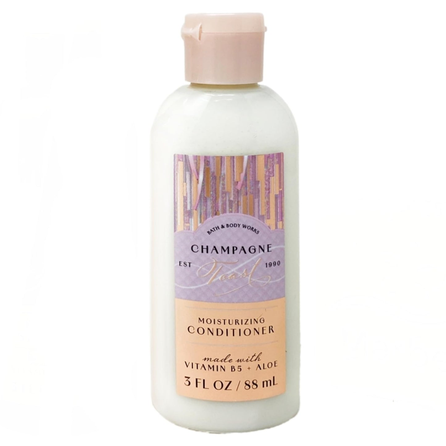 Bath & Body Works Champagne Toast 2 Pack Mini Moisturizing Conditioner Bundle with a Natural Oats Sample Soap - Travel Size