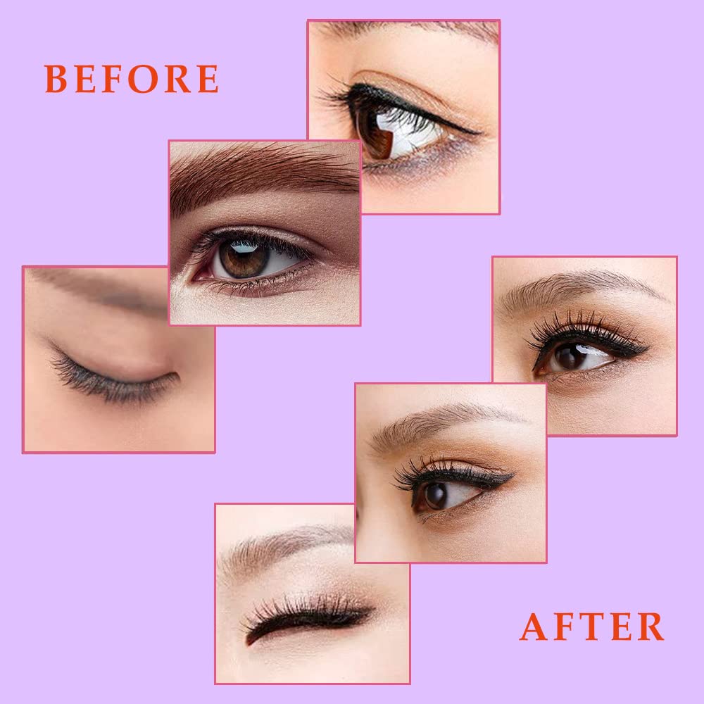 Stainless Steel Eyelash Curler with Built-in Comb Pinch Pain-Free Lash Curler with Brush Suitable for Any Eye Shapes and Sizes and with 5 Silicone