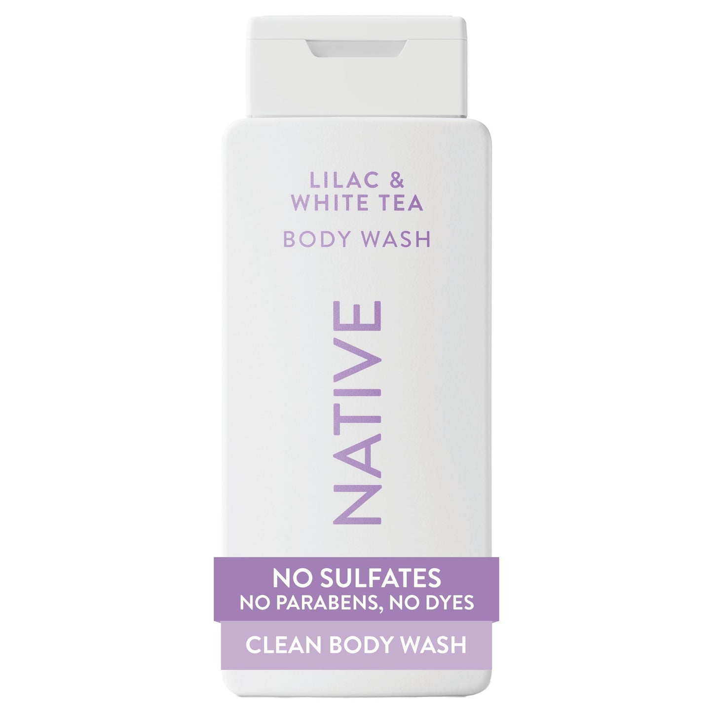 Native Body Wash Contains Naturally Derived Ingredients | For Women & Men, Sulfate, Paraben, & Dye Free Leaving Skin Soft and Hydrated | Lilac & White