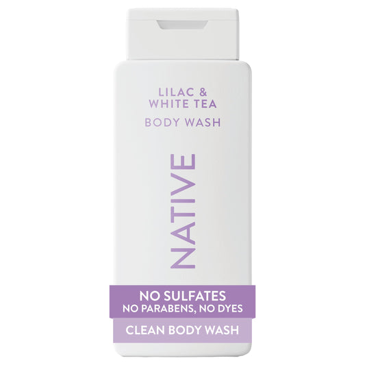 Native Body Wash Contains Naturally Derived Ingredients | For Women & Men, Sulfate, Paraben, & Dye Free Leaving Skin Soft and Hydrated | Lilac & White