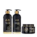 ULTRA GOLD - PROFESSIONAL BRAZILIAN KERATIN TREATMENT BUNDLE (Detox Shampoo 1000ml + Keratin Treatment 1000ml + Mask 500ml)