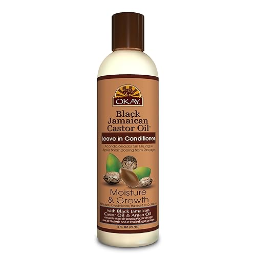 OKAY Black Jamaican Castor Oil Leave In Conditioner - Hair Moisturizer For Women And Men, Natural Hair Product For Hair Growth, Curly Hair Grease