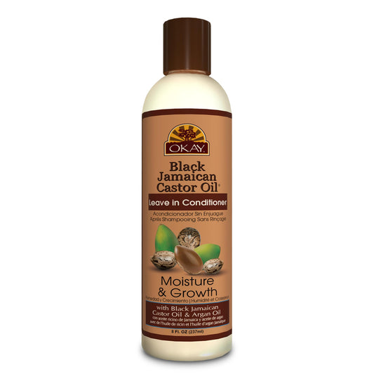 OKAY Black Jamaican Castor Oil Leave In Conditioner - Hair Moisturizer For Women And Men, Natural Hair Product For Hair Growth, Curly Hair Grease