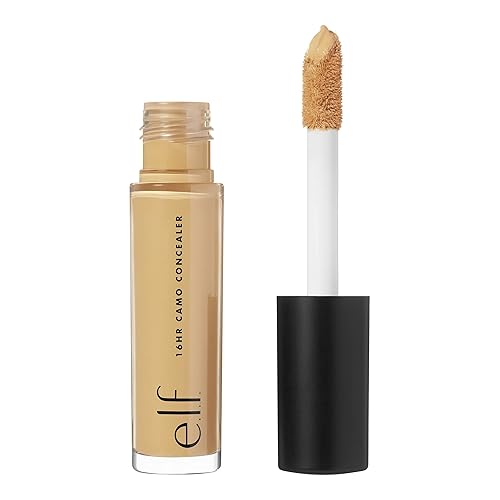 e.l.f. Hydrating Camo Concealer, Lightweight, Full Coverage, Long Lasting, Conceals, Corrects, Covers, Hydrates, Highlights, Deep Caramel, Satin