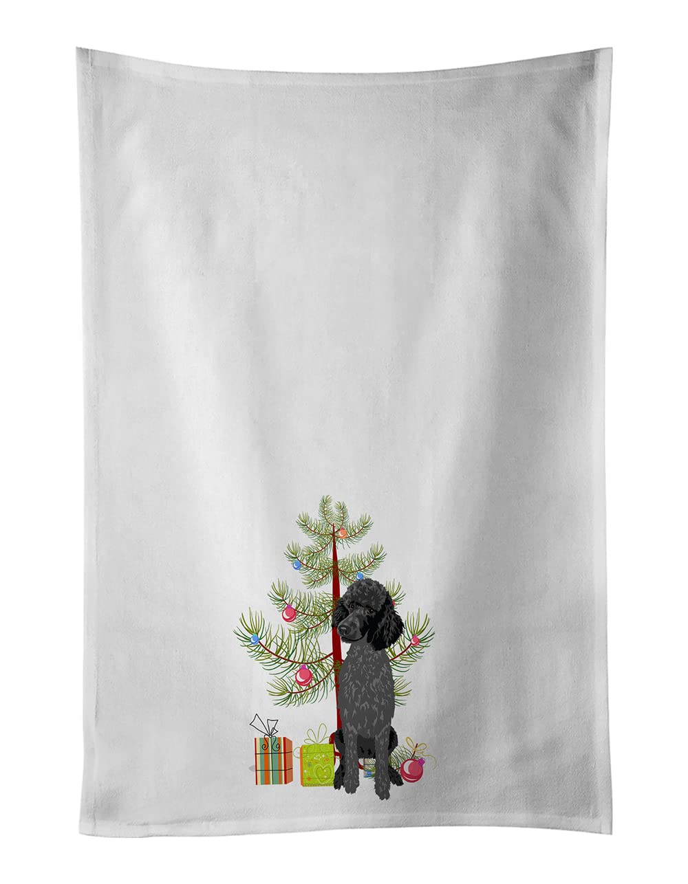 Caroline's Treasures WDK3119WTKT Poodle Standard Black Christmas White Kitchen Towel Set of 2 Dish Towels Decorative Bathroom Hand Towel for Hand…