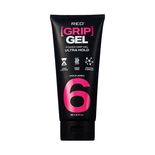 Red by Kiss Power Grip Gel - Long-Lasting Hold, Frizz-Free, High Shine, Protein Complex, Edge Control & Curl Definition (Ultra Hold, 5 oz)