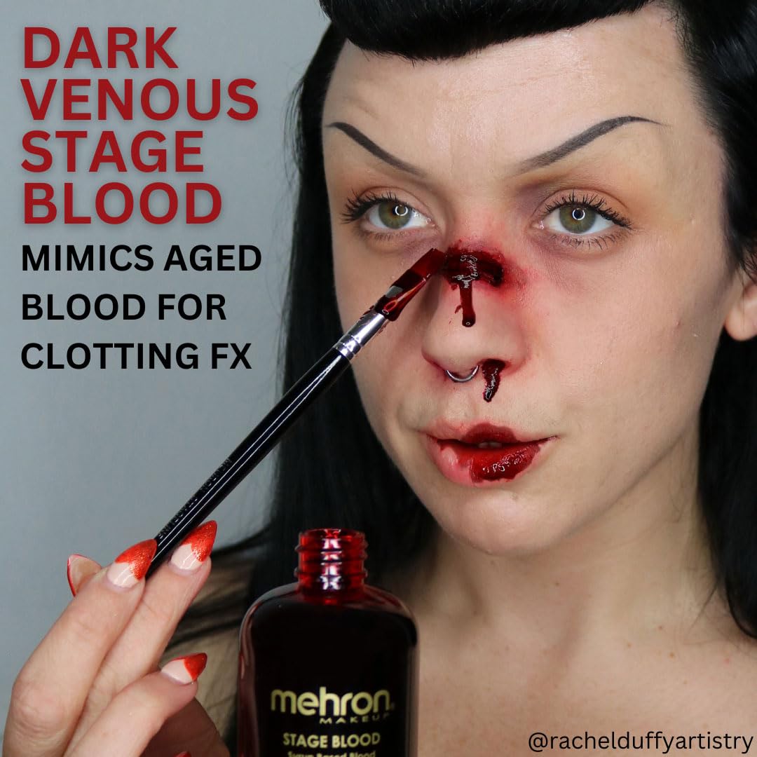 Mehron Makeup Stage Blood | Edible Fake Blood Makeup for Stage, Costume, Cosplay (1oz.) (Dark Venous) | Made in the USA