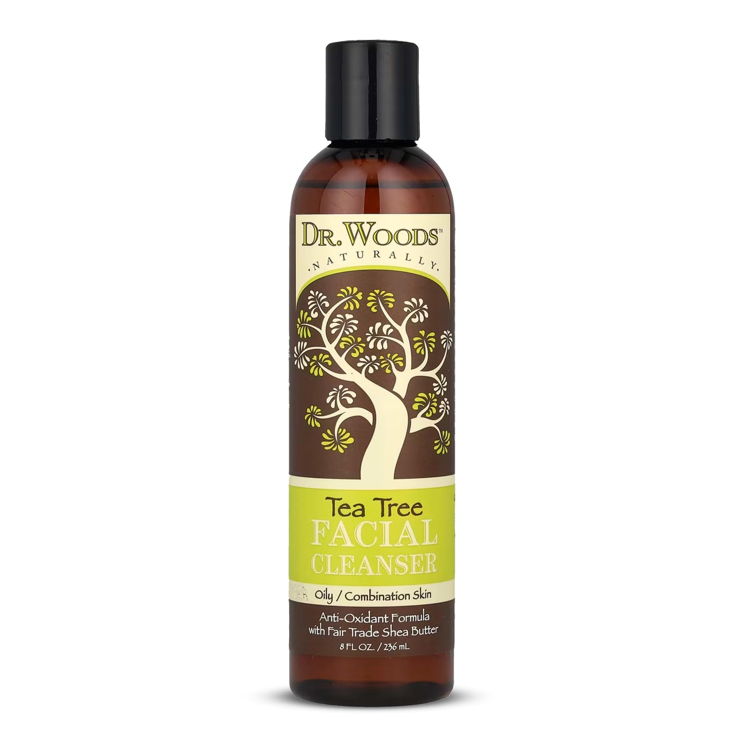 Dr. Woods Tea Tree Liquid Facial Cleanser - Made with Organic Shea Butter, Natural Tea Tree Oil Face Wash for Men and Women, Paraben, Phthalate