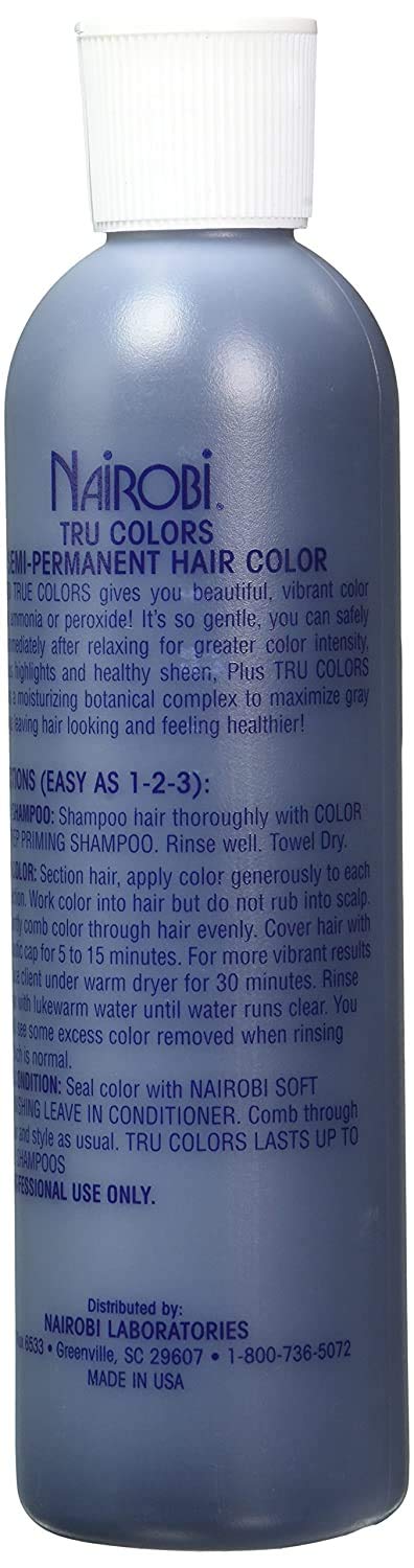 Nairobi Tru Colors Semi Permanent Hair Color No.2 Indigo (Blue/Black) for Unisex, 8 Ounce