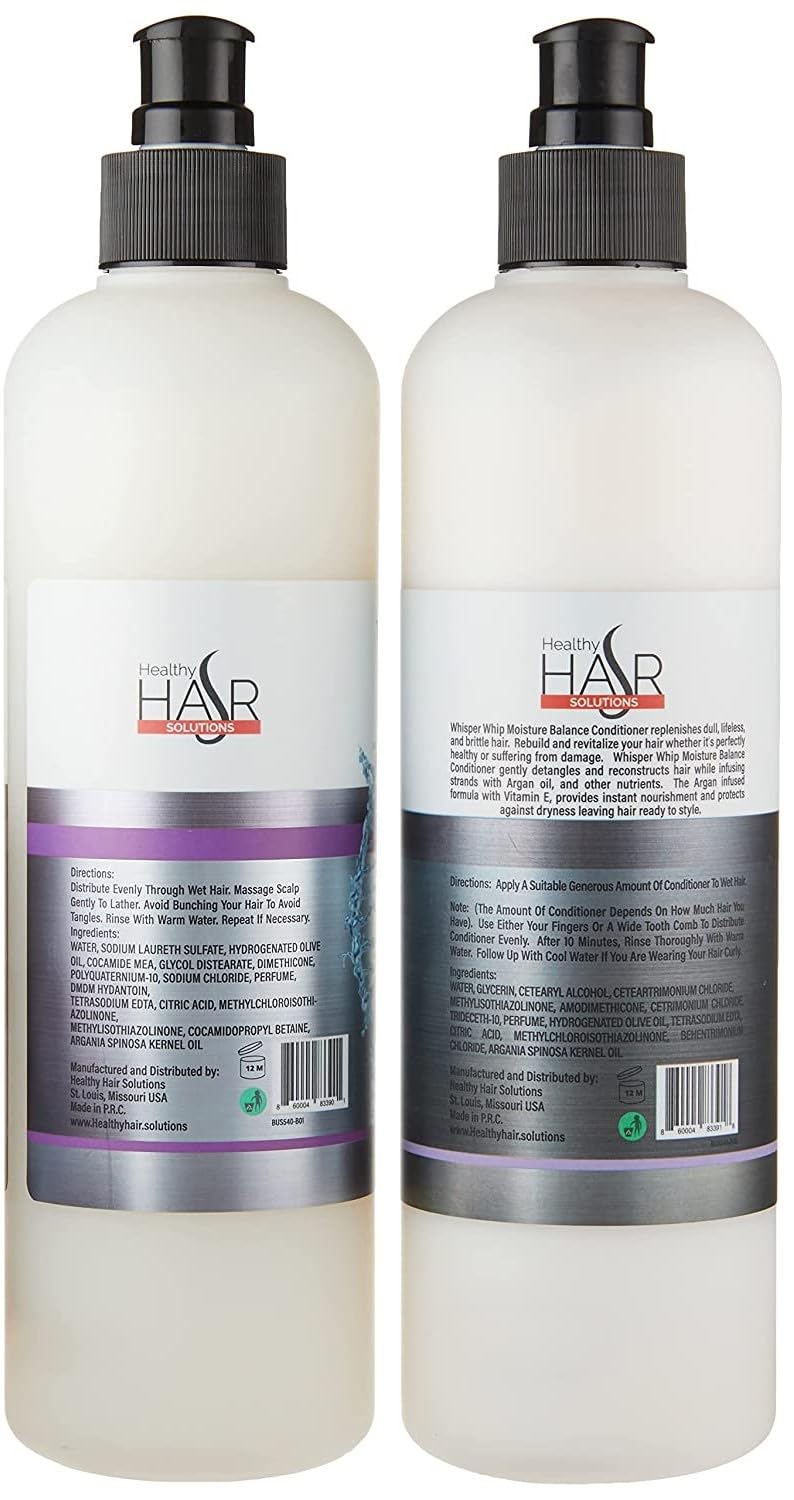 Whisper Whip Combo Set with Ultra Hydrating Shampoo and Moisture Balance Conditioner (2x16oz.)