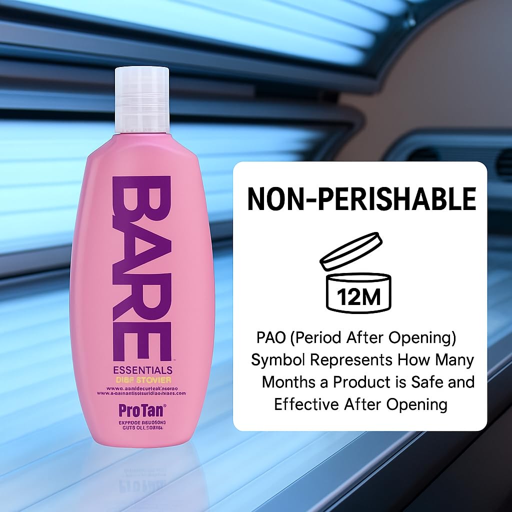 Pro Tan BARE Essentials Dark Bronzer Tanning Lotion 8.5 fl oz - Vegan DHA, Collagen Boosting Squalane, Aloe, Coconut Oil, Jojoba & Vitamins B C E
