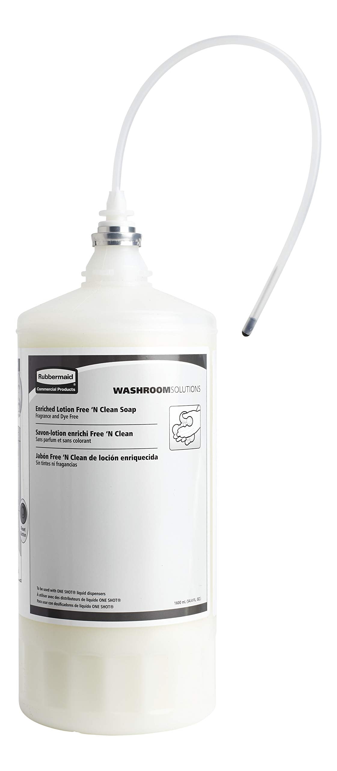 Rubbermaid Commercial Products OneShot Dye & Fragrance Free Lotion Hand Soap Refill, 1600mL, Compatible with RCP's Touchless OneShot Lotion