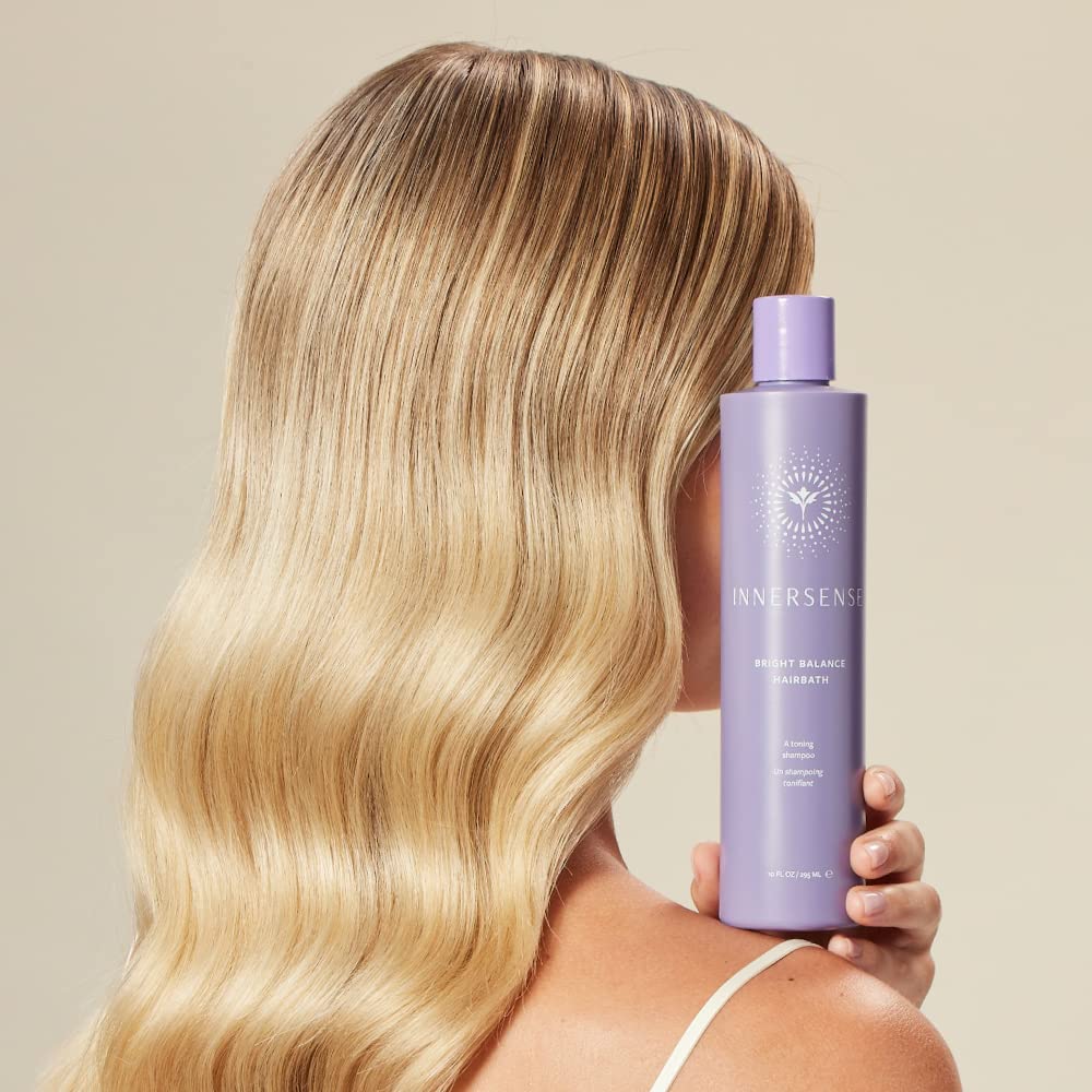 Innersense Organic Beauty - Natural Bright + Balanced Purple Toning Shampoo + Conditioner Value Duo | Non-Toxic, Cruelty-Free, Vegan Haircare (10 fl